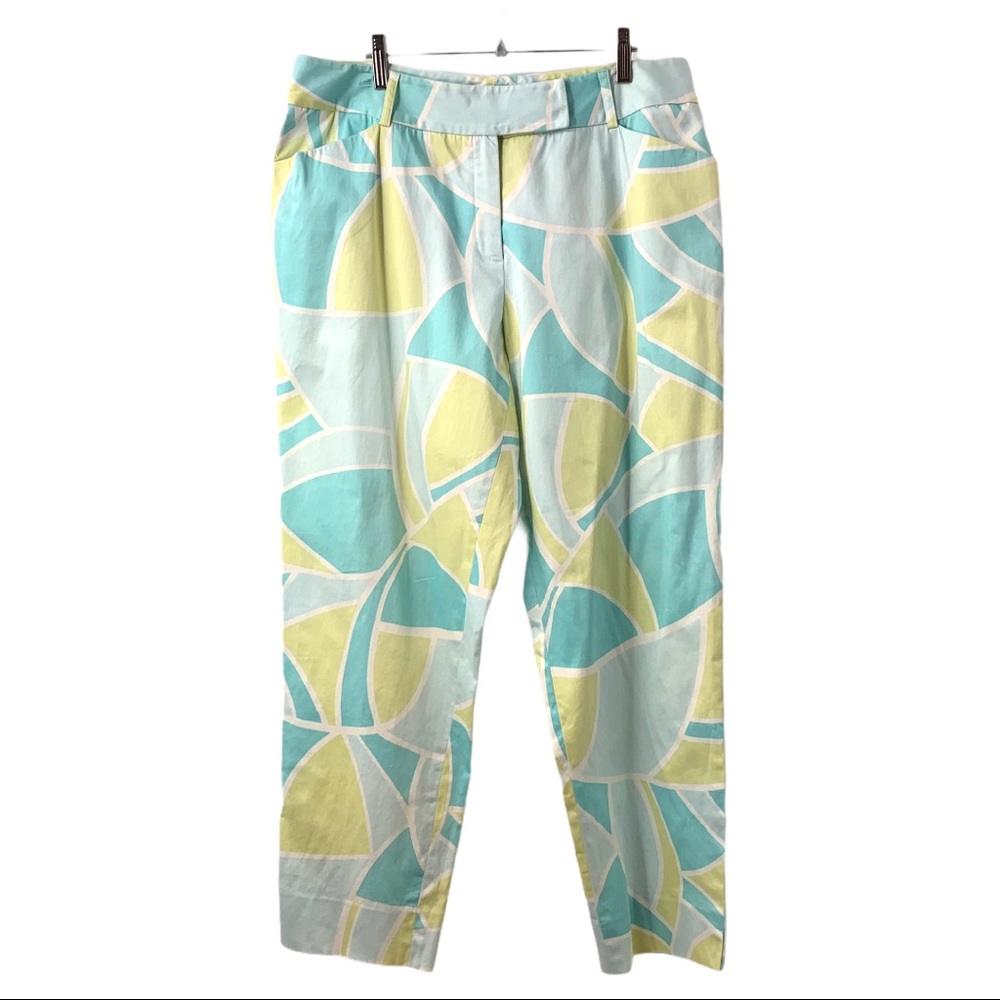Talbots Cotton Stretch Print Pants Slacks